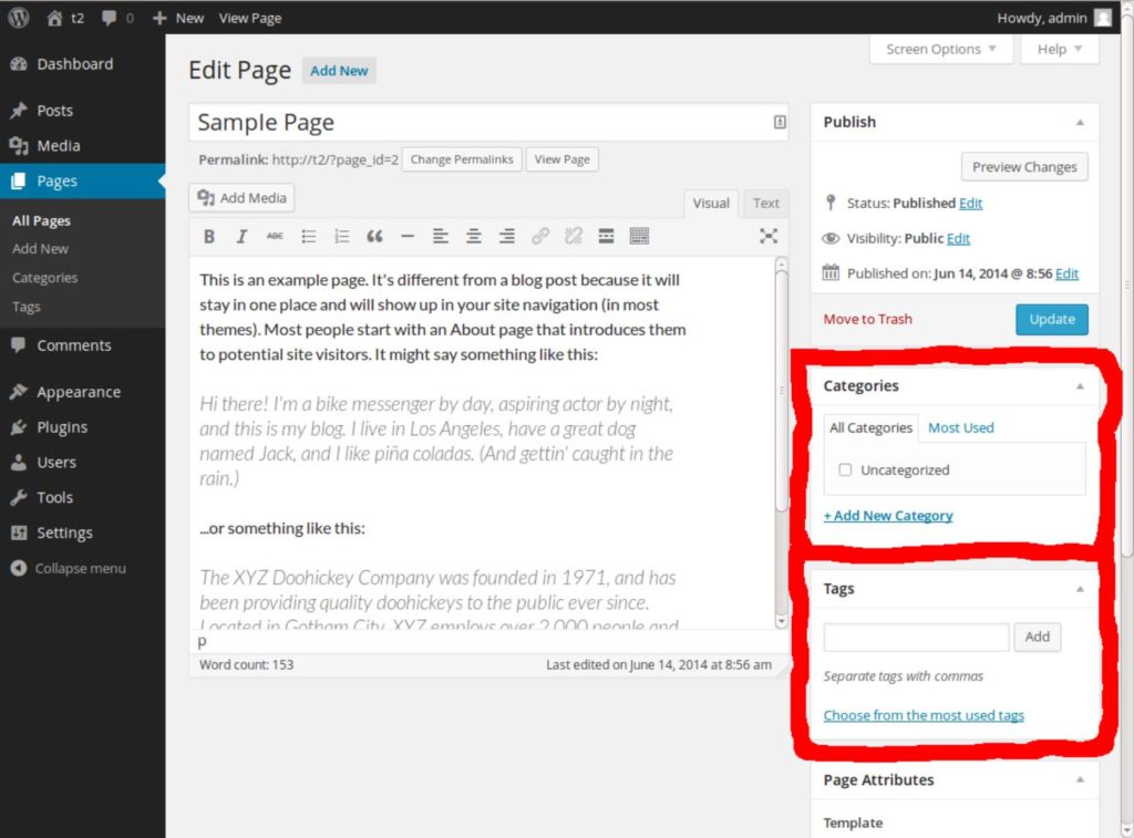 add page in wordpress tips